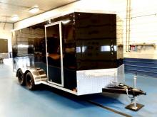 ITI Cargo trailer 7x16 Recessed Etrack Welded into wall, Black