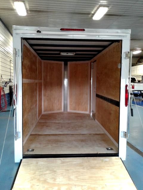 Intrepid 6x12 White Tall with recessed E-track welded into wall Rear Intrepid 6x12 White Tall with recessed E-track welded into wall Rear