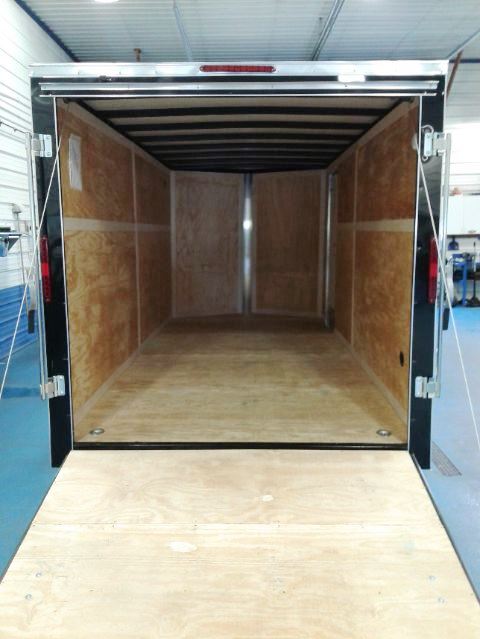 Homesteader Intrepid 7x16 6' 6" Interior height Ramp Door, Inside Homesteader Intrepid 7x16 6' 6" Interior height Ramp Door, Inside