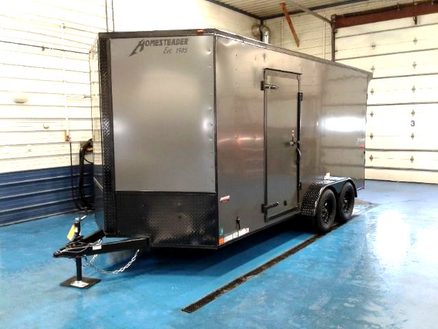 Homesteader Intrepid 7x16 Rear Spoiler, **ROAD SIDE 36" DOOR** - Front