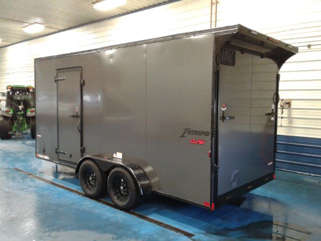 Homesteader Intrepid 7x16 Rear Spoiler, **ROAD SIDE 36" DOOR** - Rear