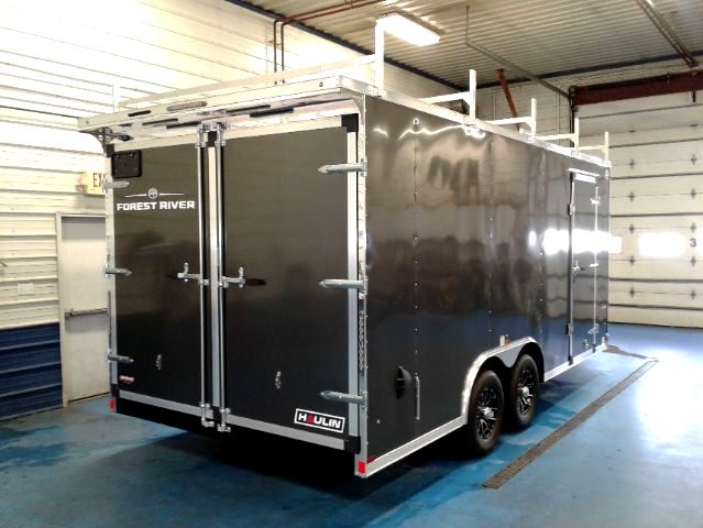 Haulin 8.5x18 Contractor DD Charcoal, Walk on roof. Ladder.