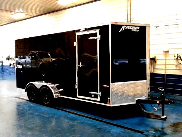 Homesteader Intrepid 7x16 6' 6" Interior height Ramp Door, Inside Homesteader Intrepid 7x16 6' 6" Interior height Ramp Door, Inside