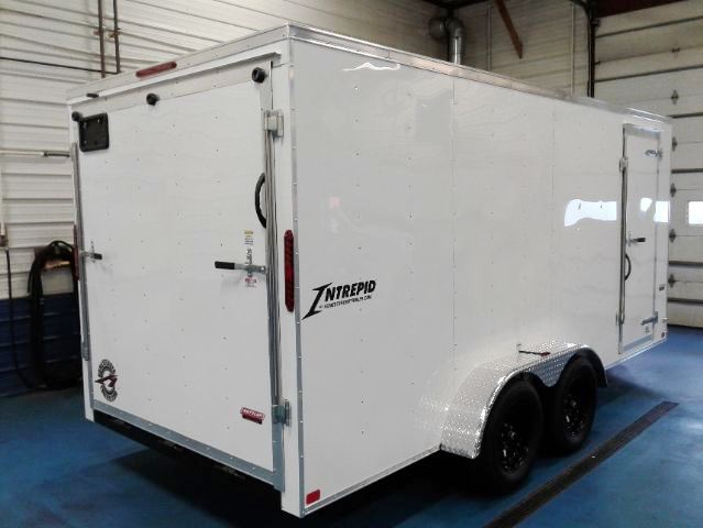 Homesteader Intrepid 7x16 6'6" White Ramp REAR Homesteader Intrepid 7x16 6'6" White Ramp REAR